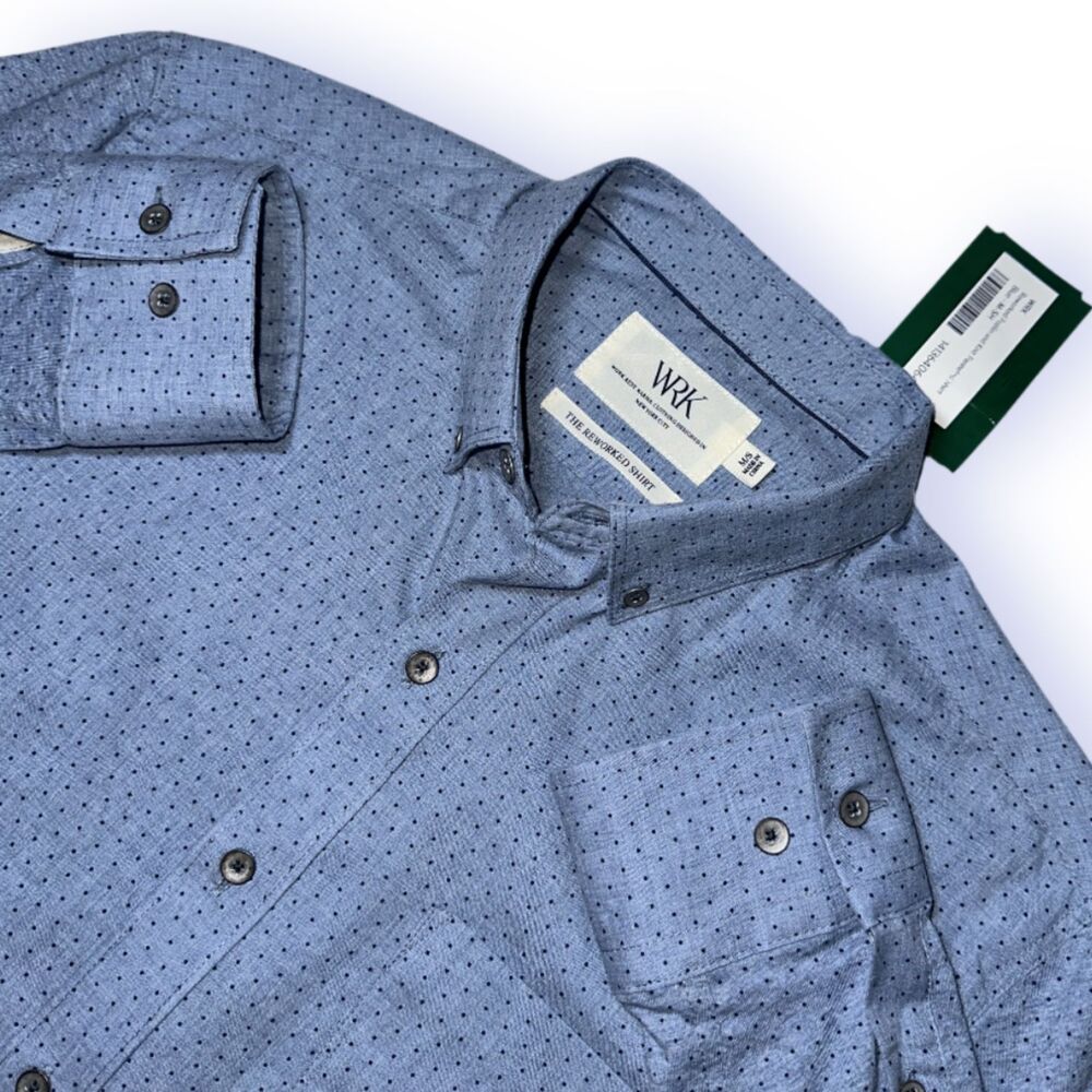WRK Mens Medium Reworked Poplin Slim Fit Button Down NWT
